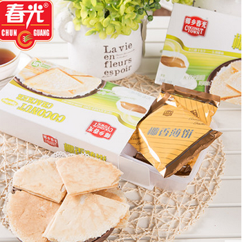 哈尔滨海南春光椰香薄饼105g总代理批发兼零售，哈尔滨购网www.hrbgw.com送货上门,海南春光椰香薄饼105g哈尔滨最低价格
